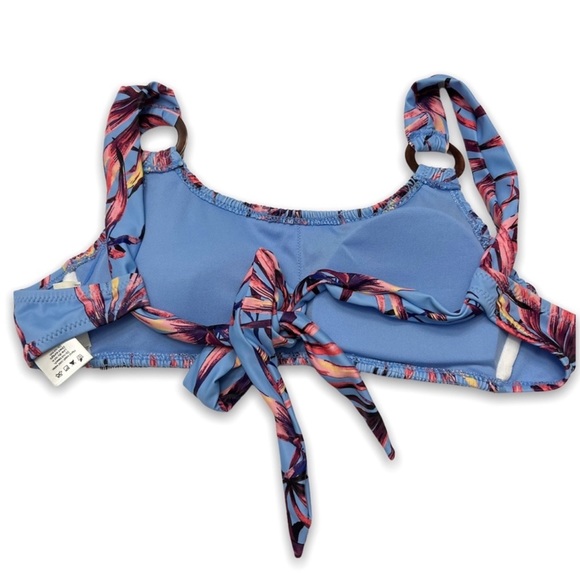 Jessica Simpson Palmy Days Bikini O-Ring Smocked Swim Top Lilac Size Medium - Picture 3 of 6